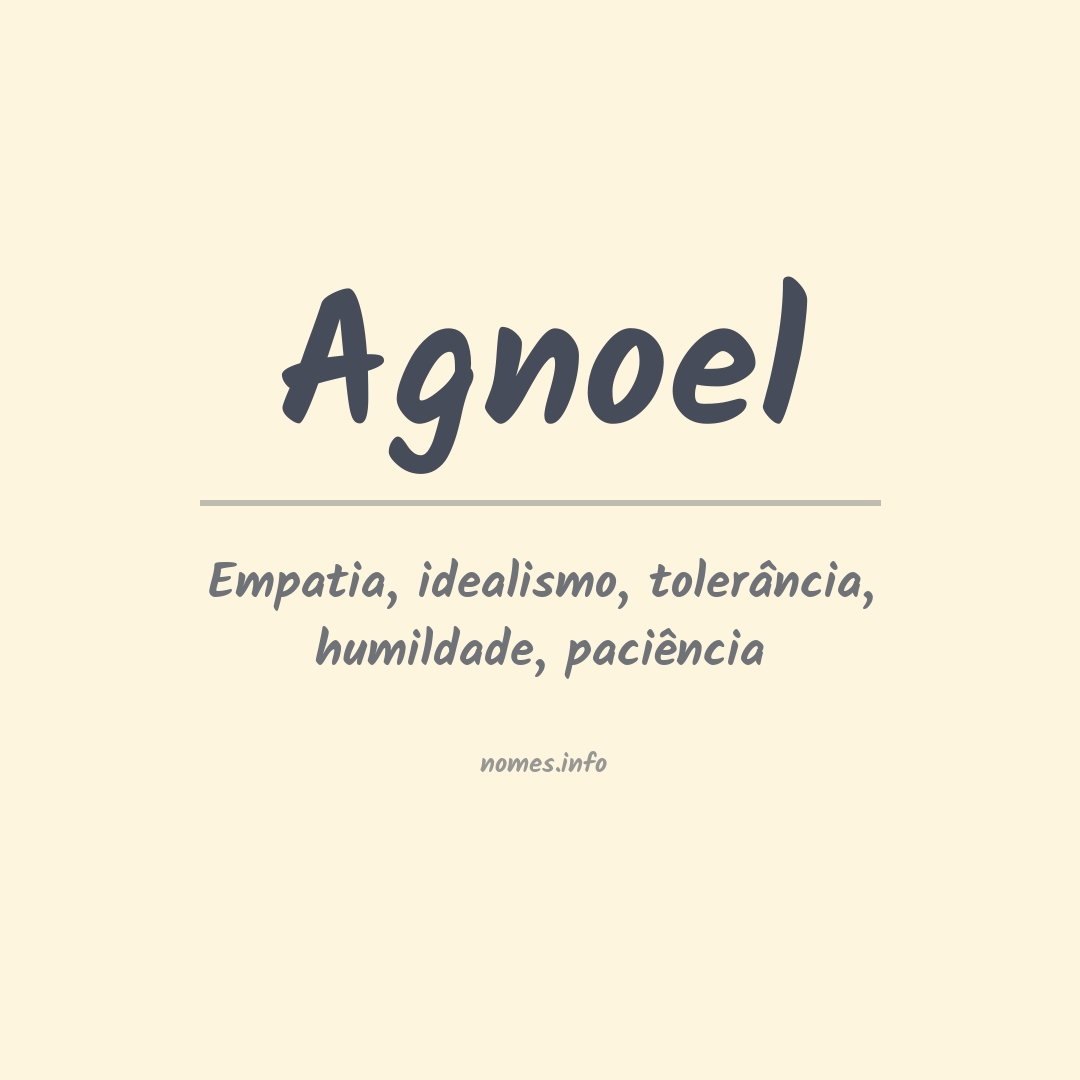 Significado do nome Agnoel
