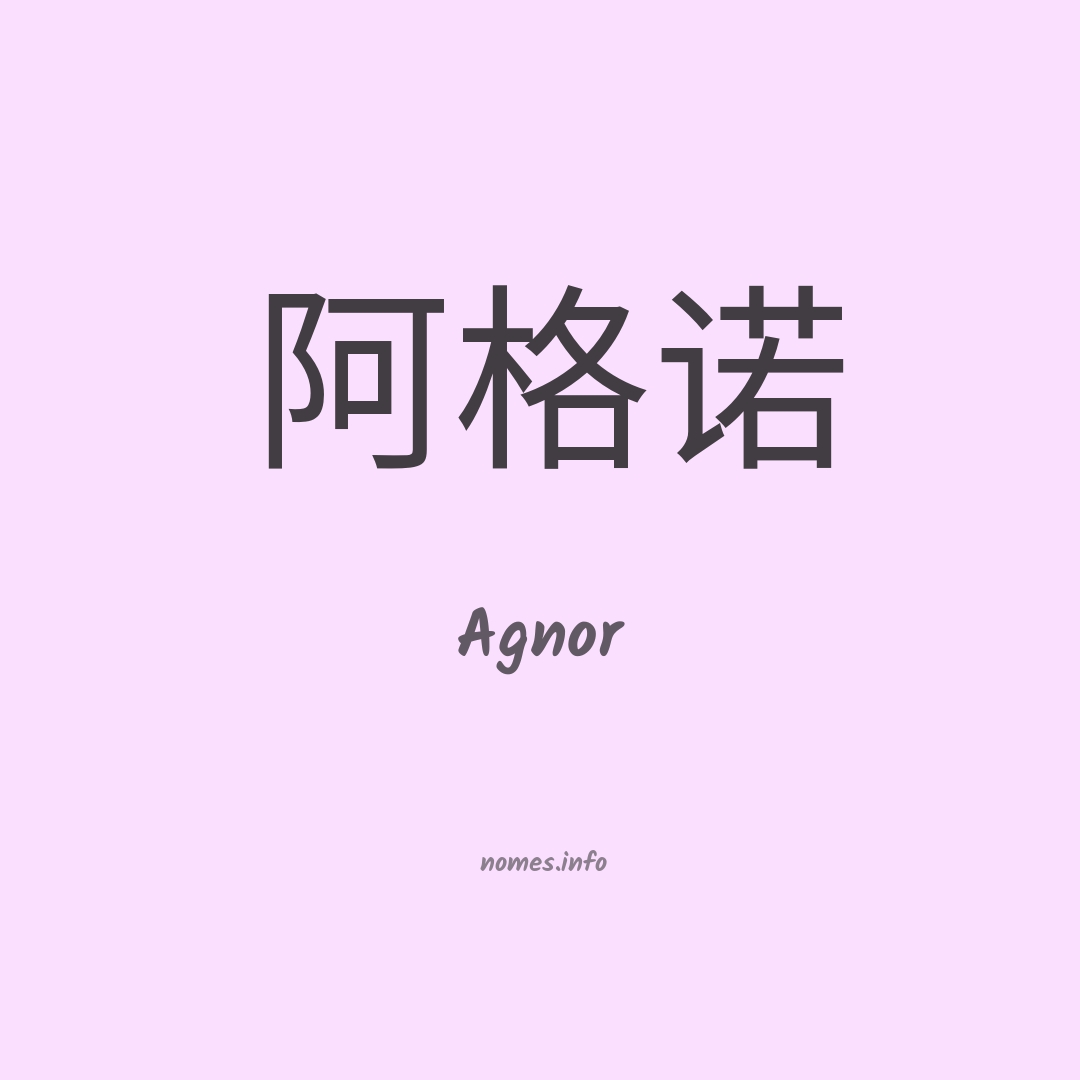 Agnor em chinês Agnor em chinês