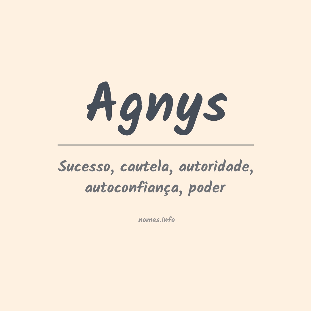 Significado do nome Agnys