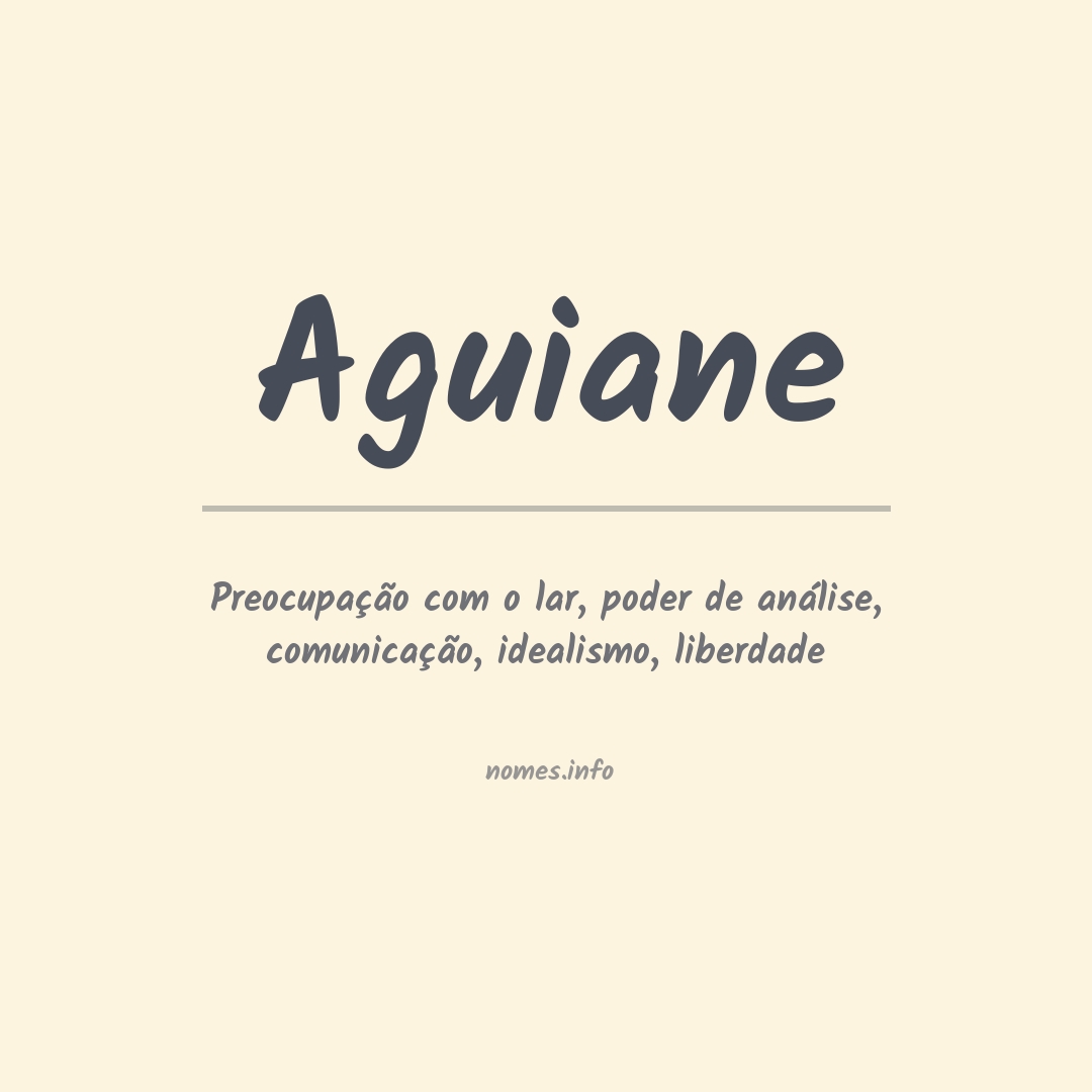 Significado do nome Aguiane
