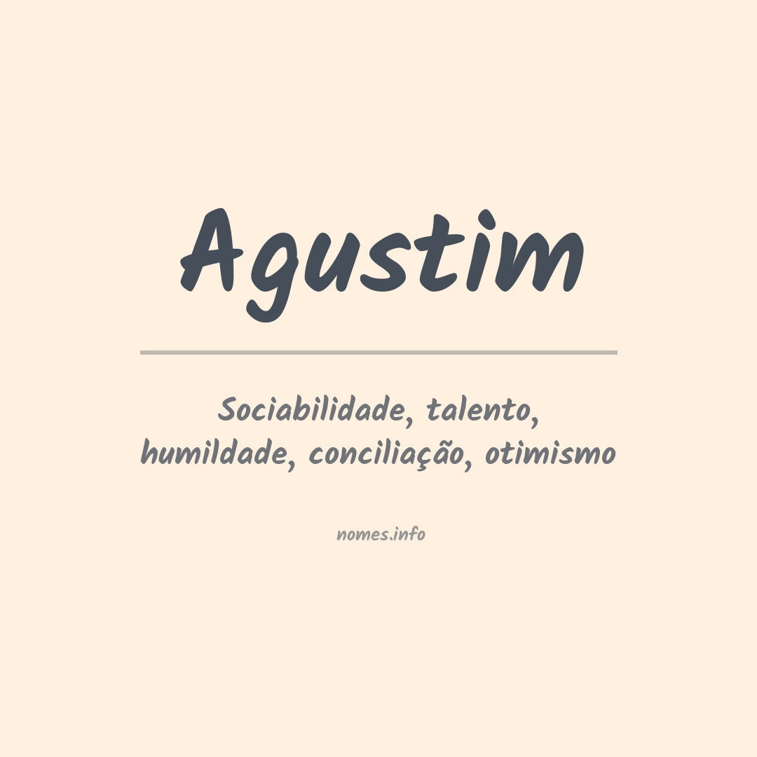 Significado do nome Agustim