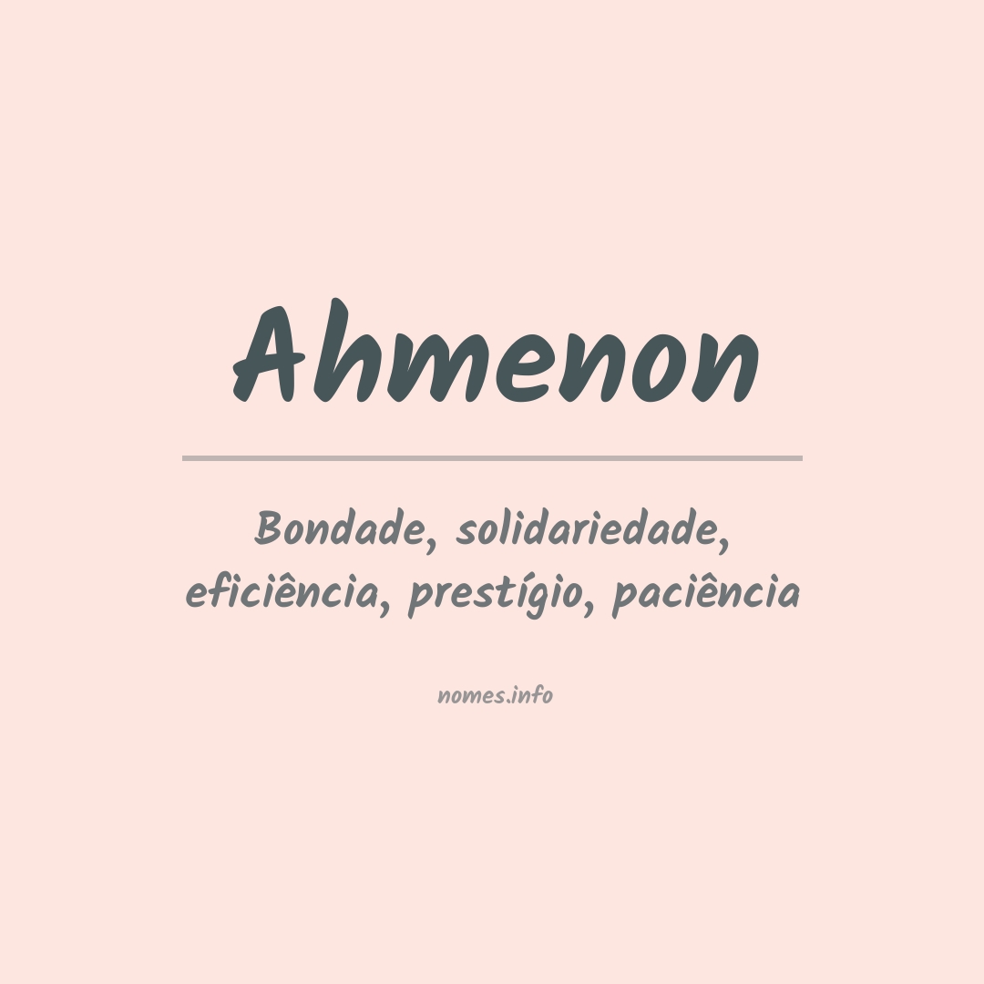 Significado do nome Ahmenon