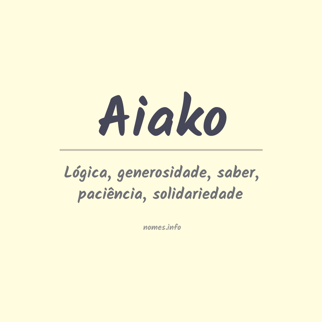 Significado do nome Aiako