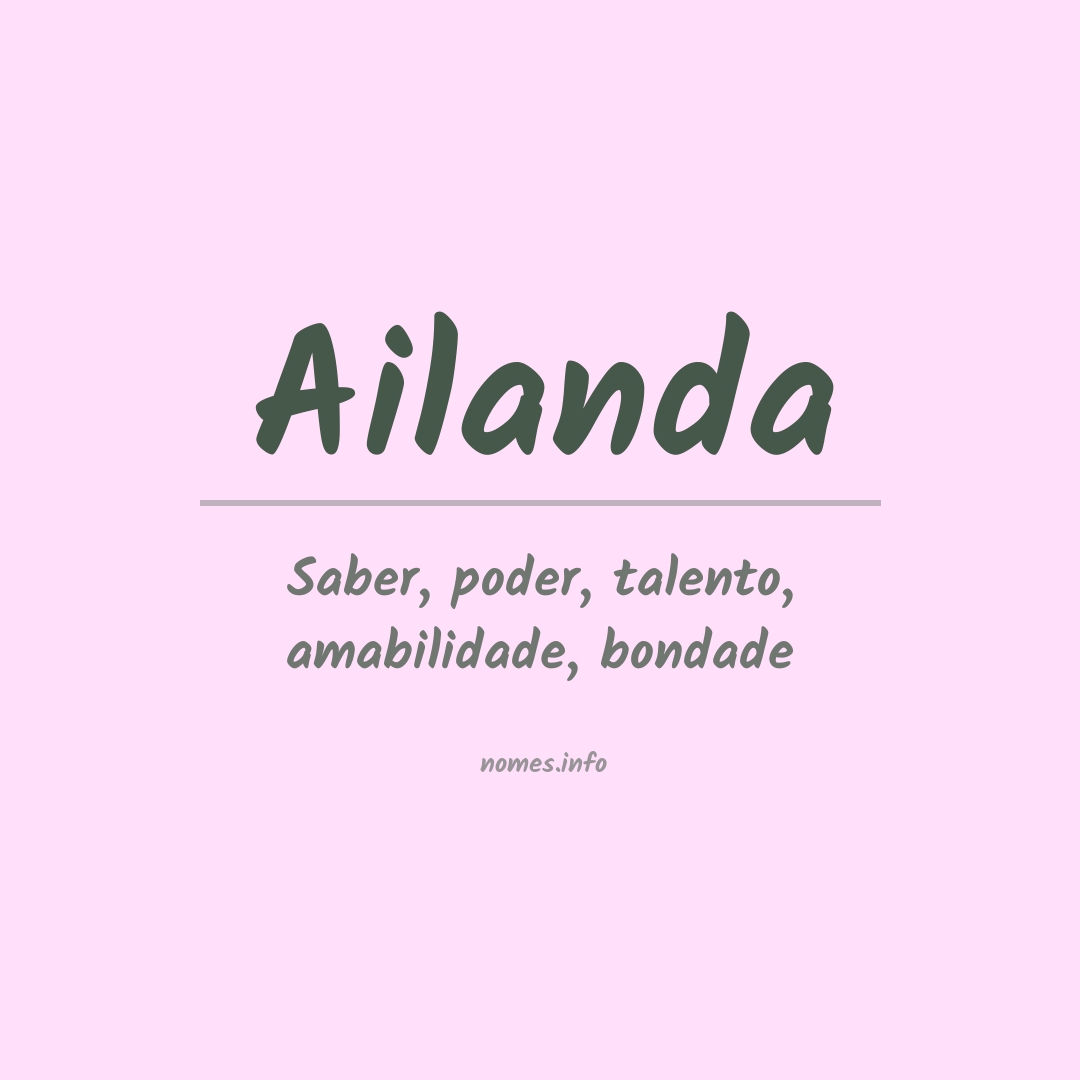 Significado do nome Ailanda