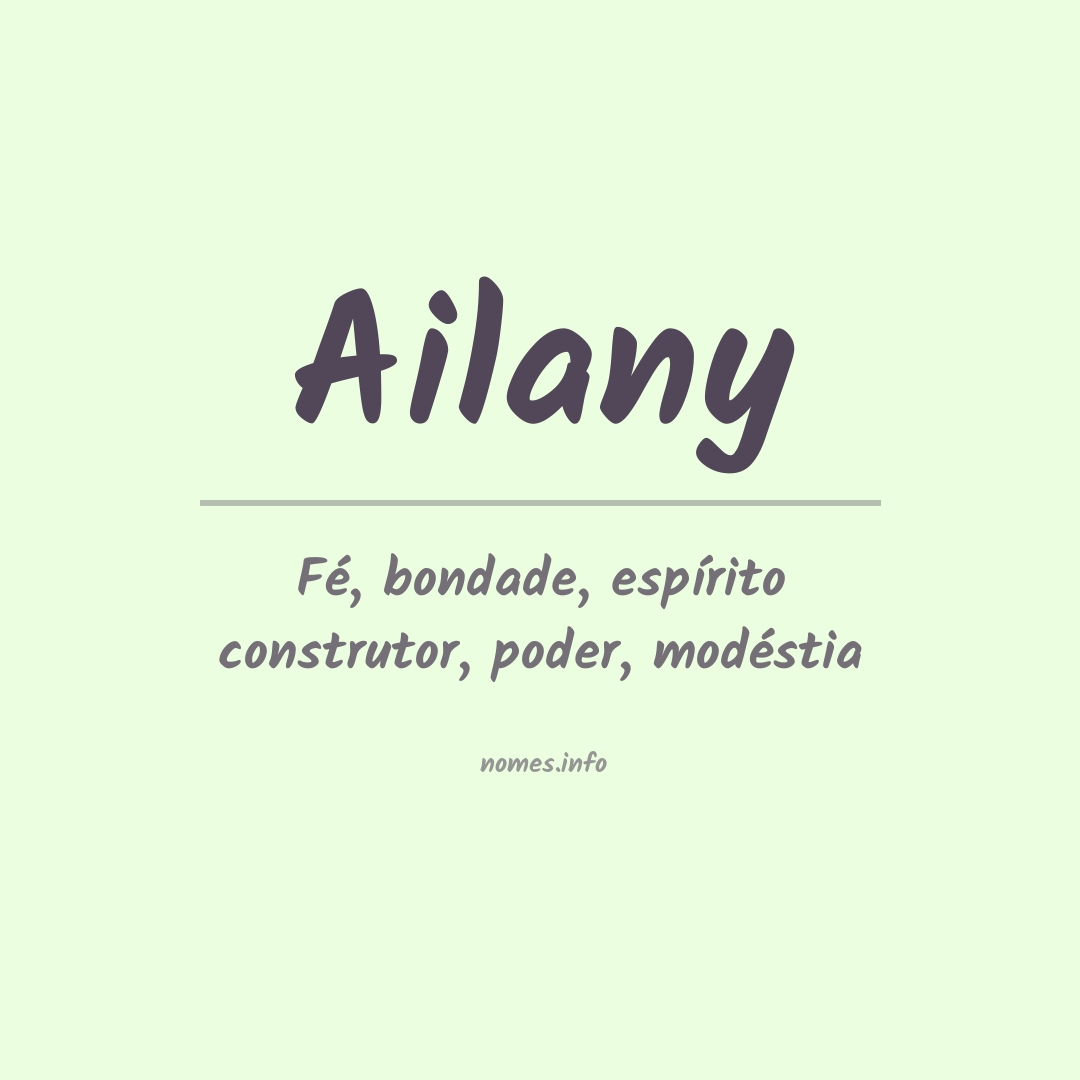 Significado do nome Ailany