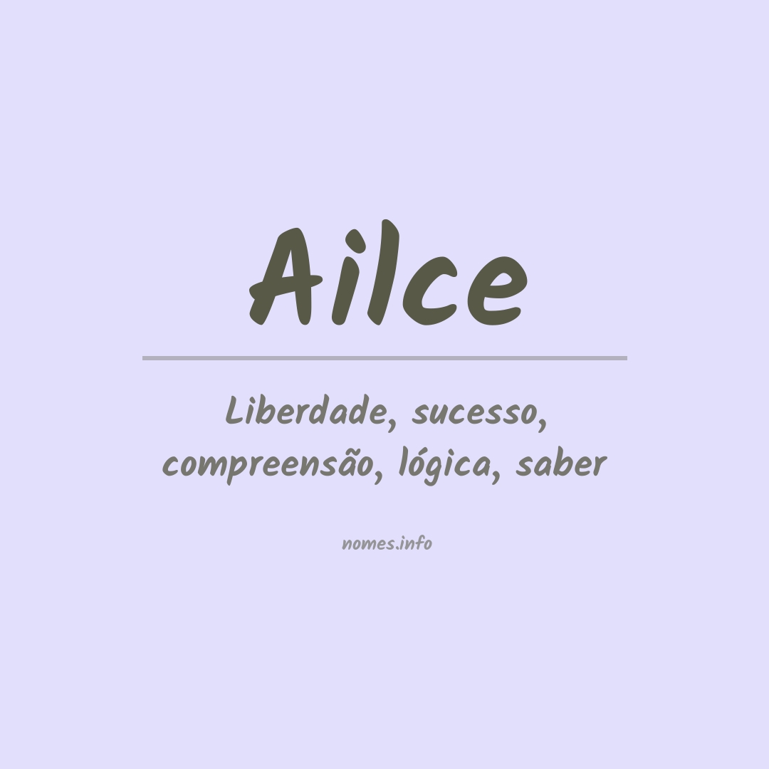 Significado do nome Ailce