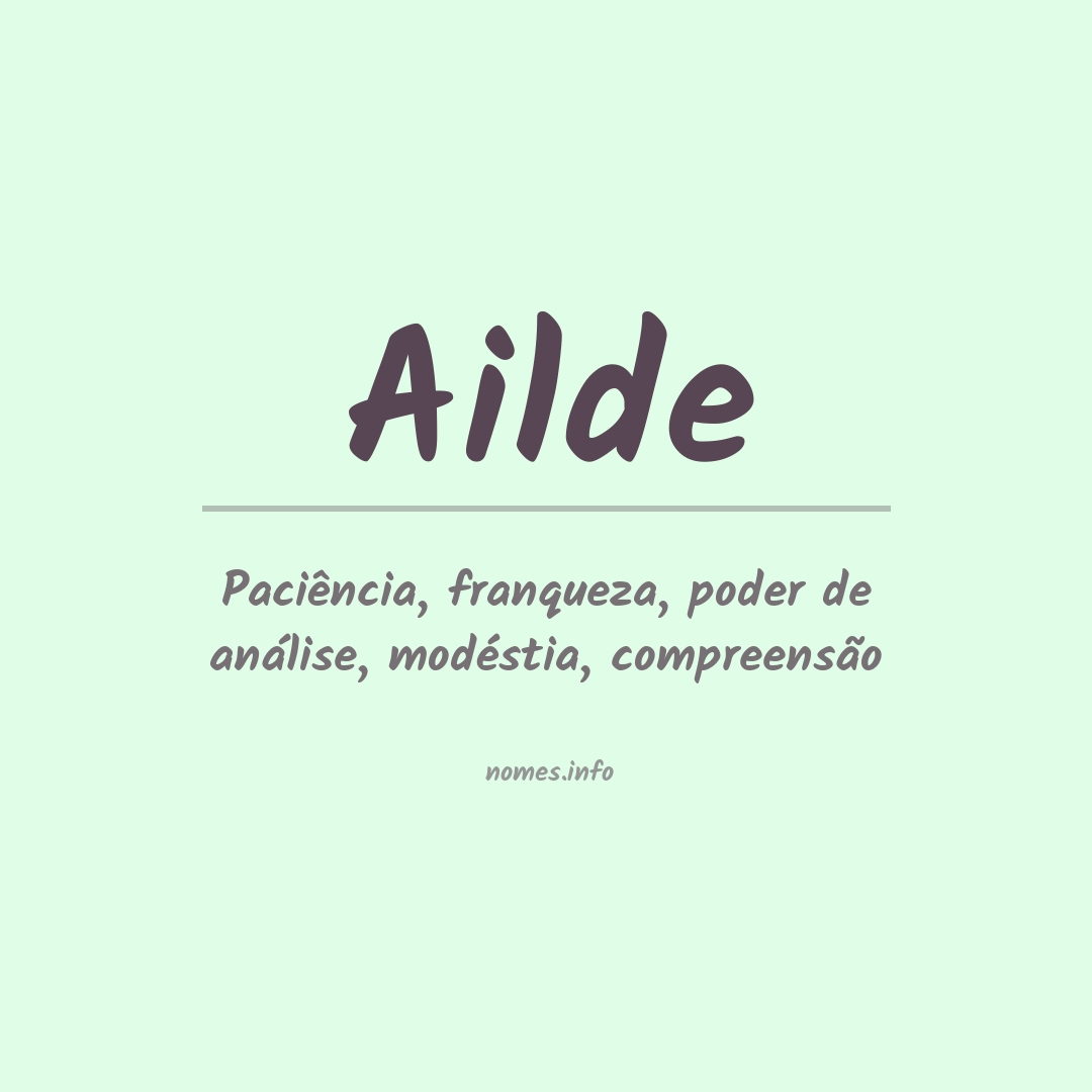 Significado do nome Ailde
