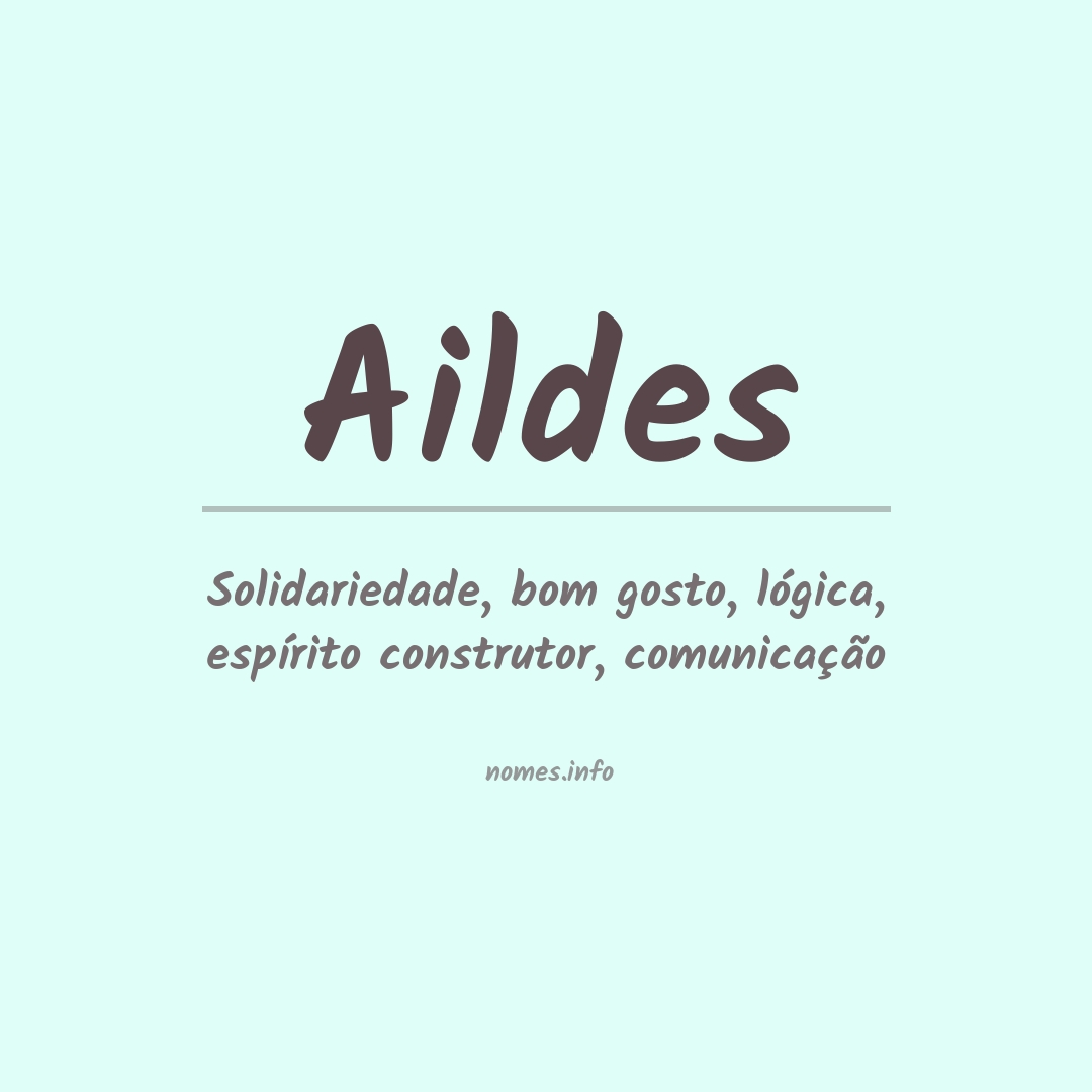 Significado do nome Aildes