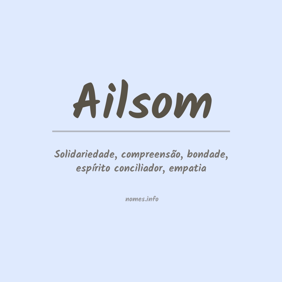 Significado do nome Ailsom