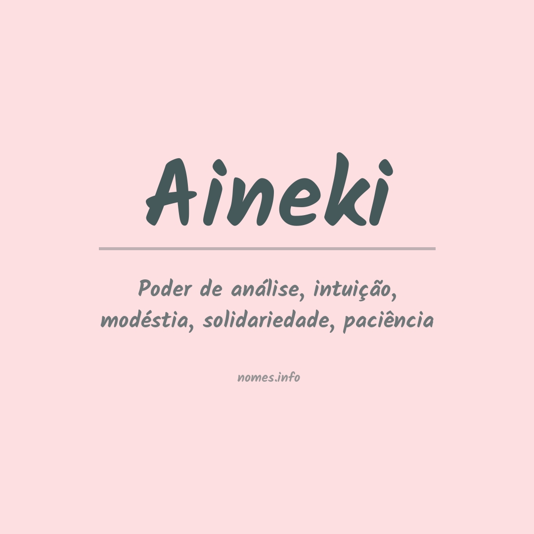 Significado do nome Aineki