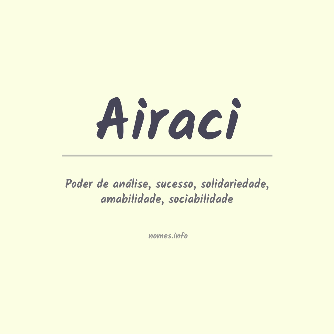 Significado do nome Airaci