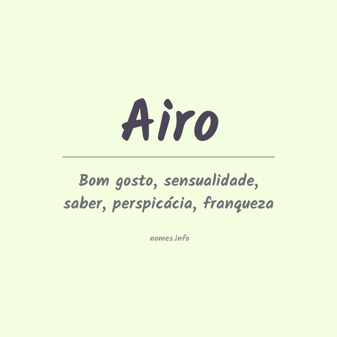 Significado do nome Airo