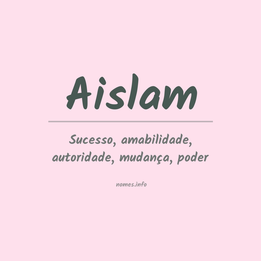 Significado do nome Aislam Significado do nome Aislam
