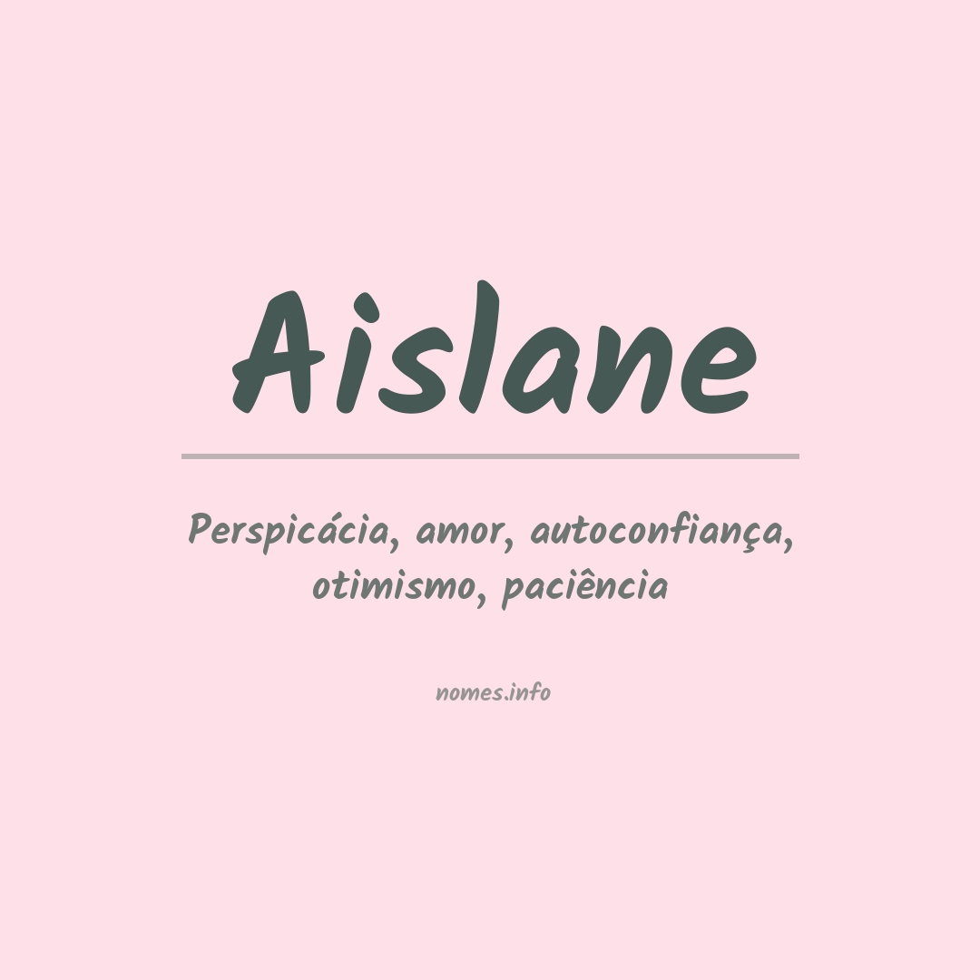 Significado do nome Aislane