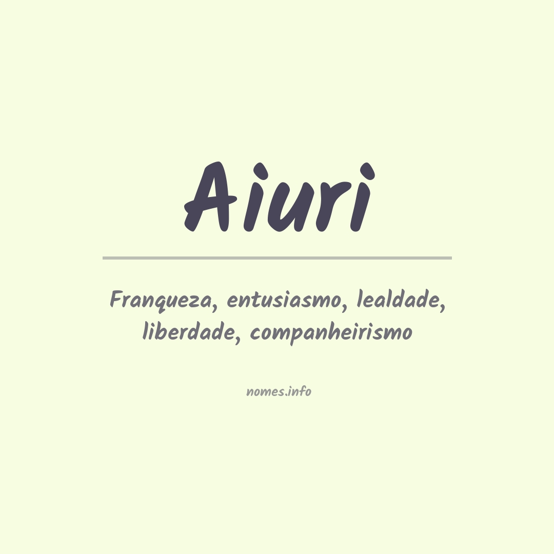 Significado do nome Aiuri