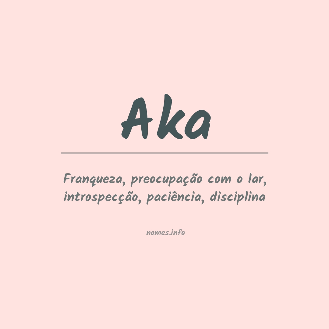 Significado do nome Aka