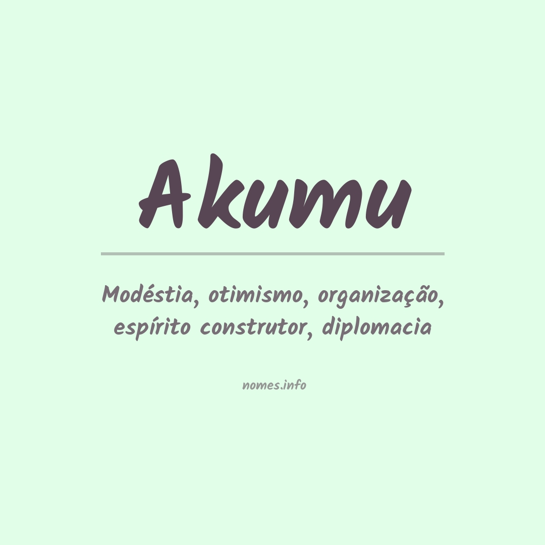 Significado do nome Akumu