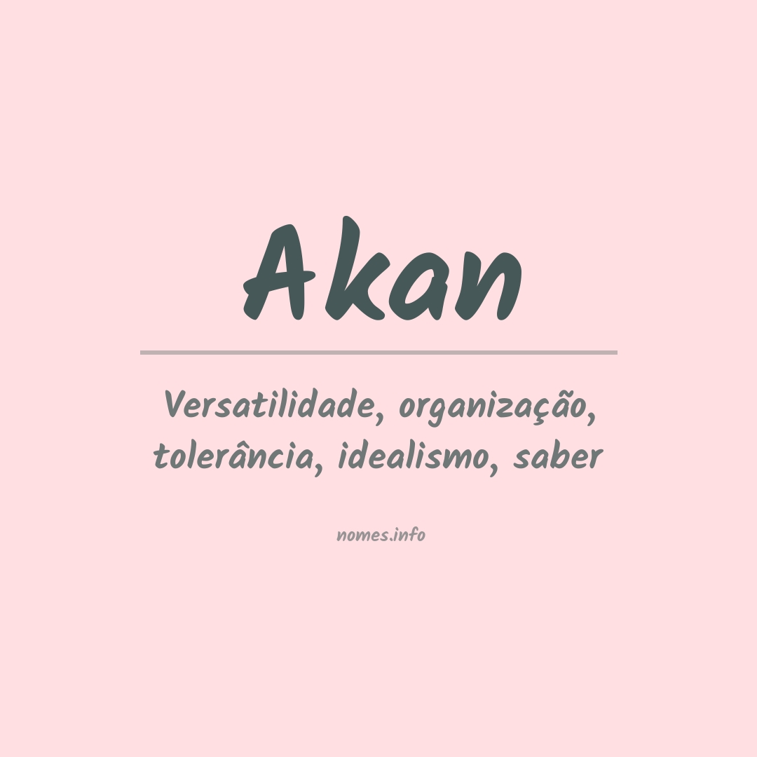Significado do nome Akan