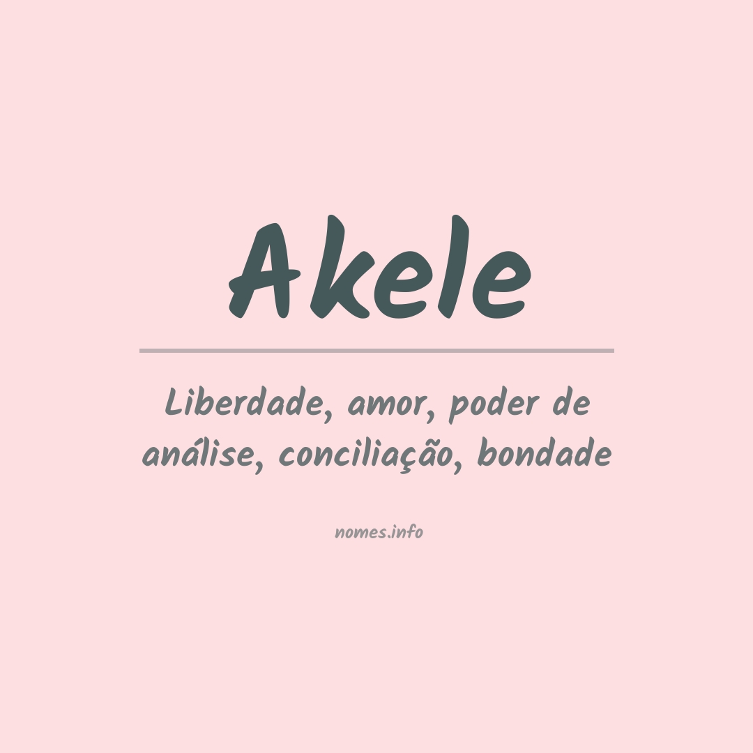 Significado do nome Akele