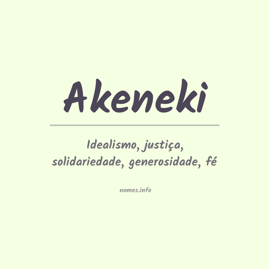 Significado do nome Akeneki