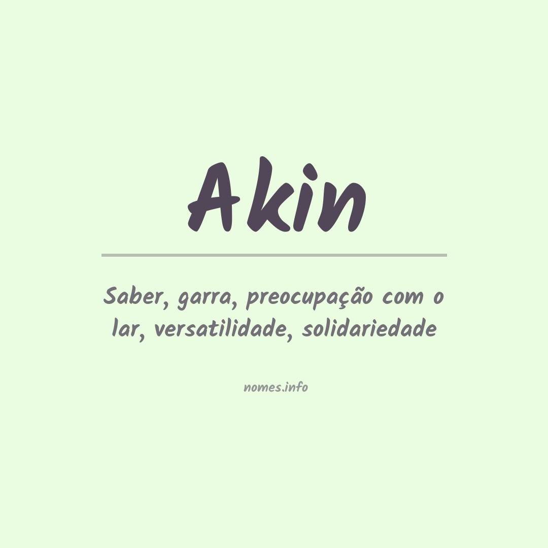 Significado do nome Akin