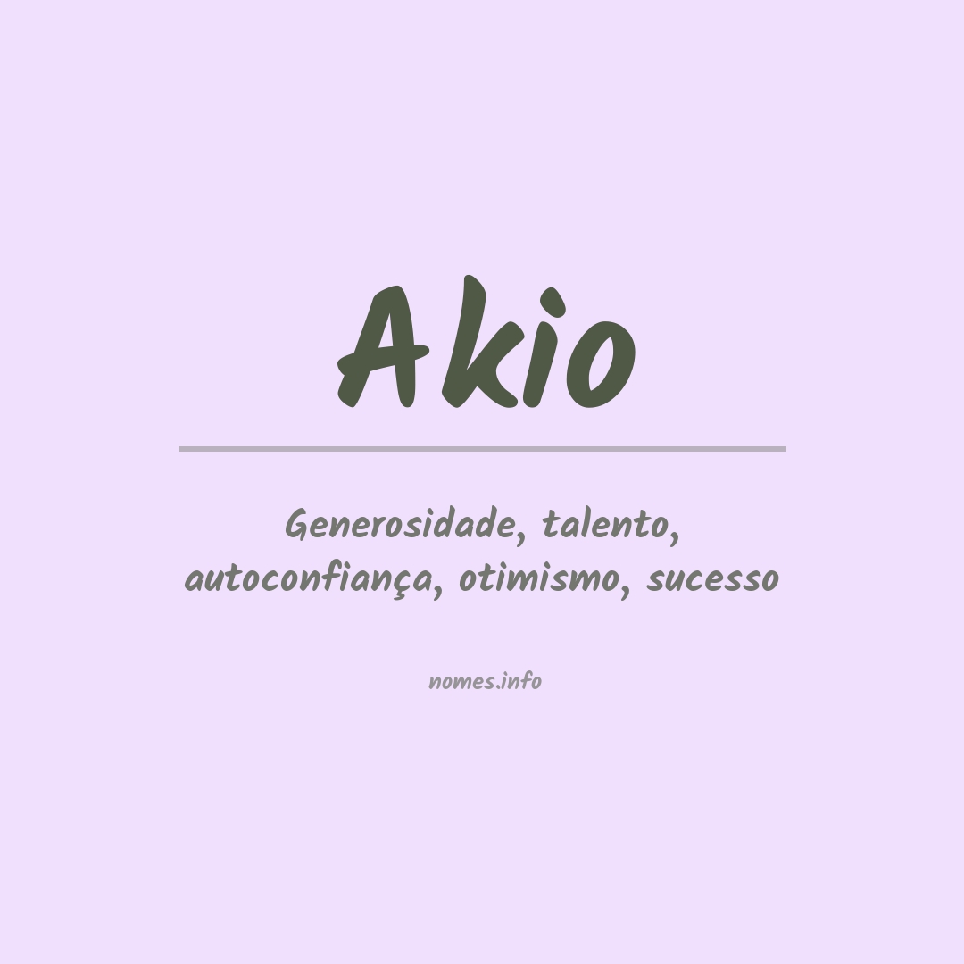Significado do nome Akio