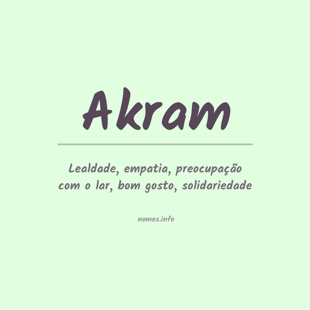 Significado do nome Akram