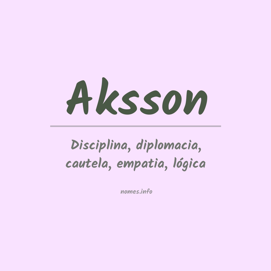 Significado do nome Aksson