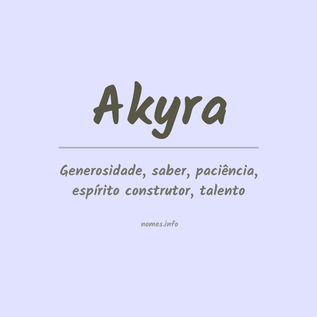 Significado do nome Akyra