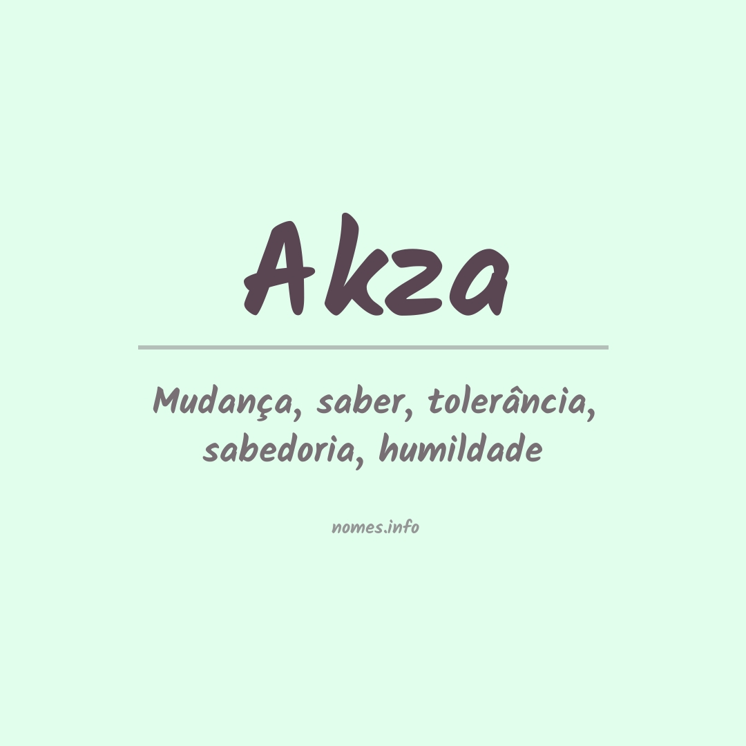 Significado do nome Akza