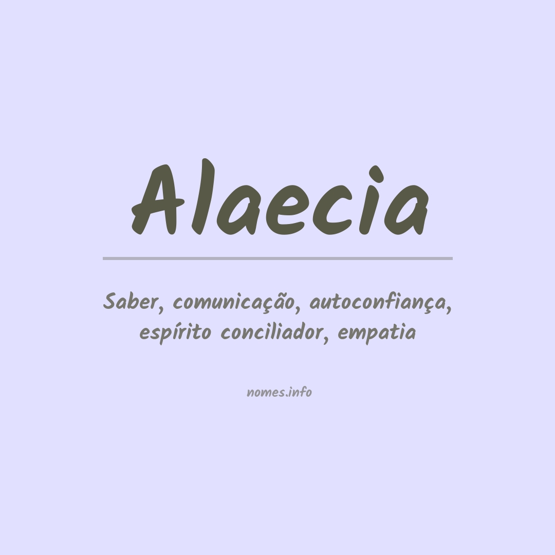 Significado do nome Alaecia