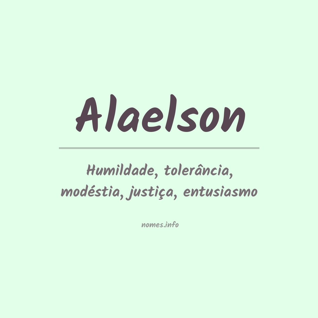 Significado do nome Alaelson