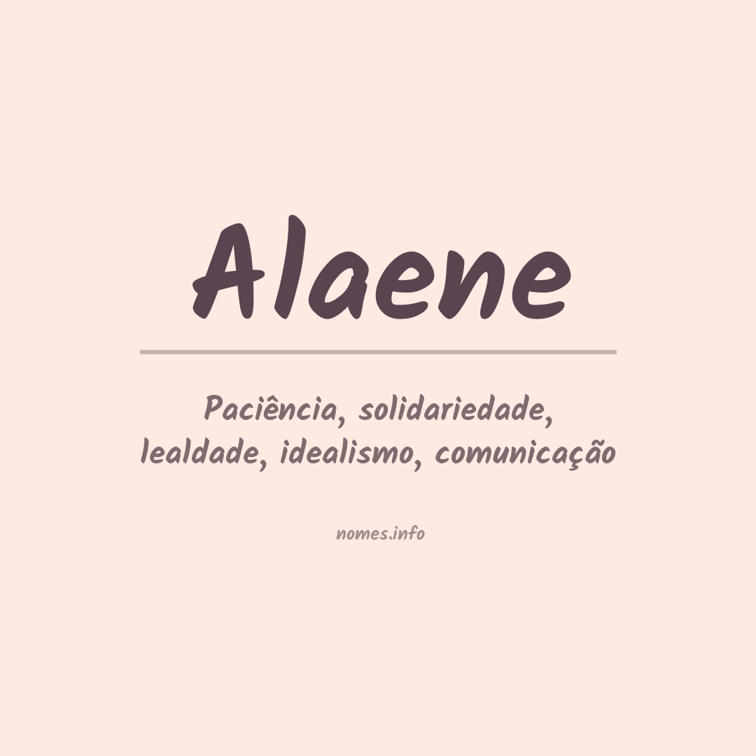 Significado do nome Alaene