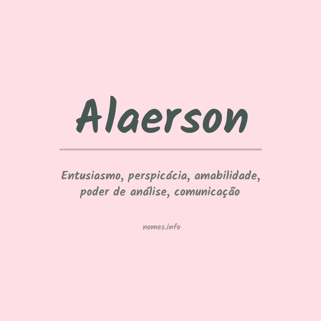 Significado do nome Alaerson