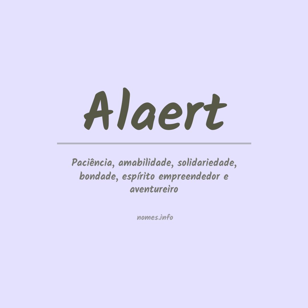 Significado do nome Alaert
