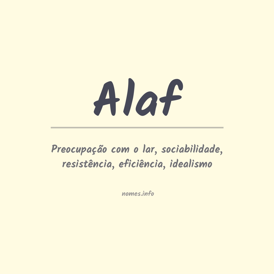 Significado do nome Alaf