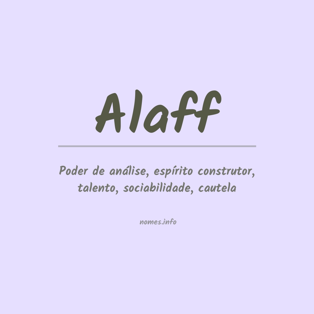 Significado do nome Alaff