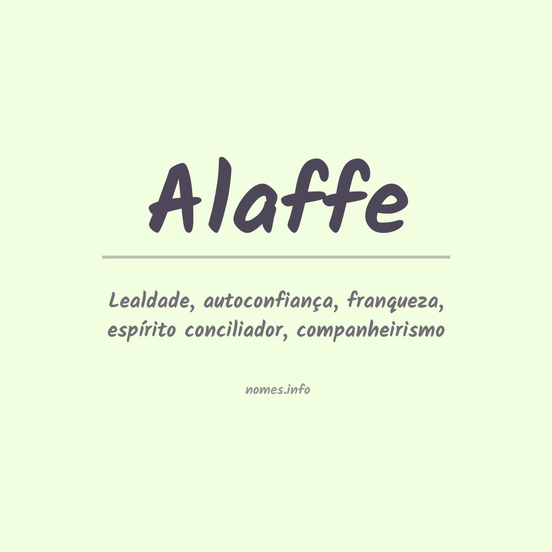 Significado do nome Alaffe