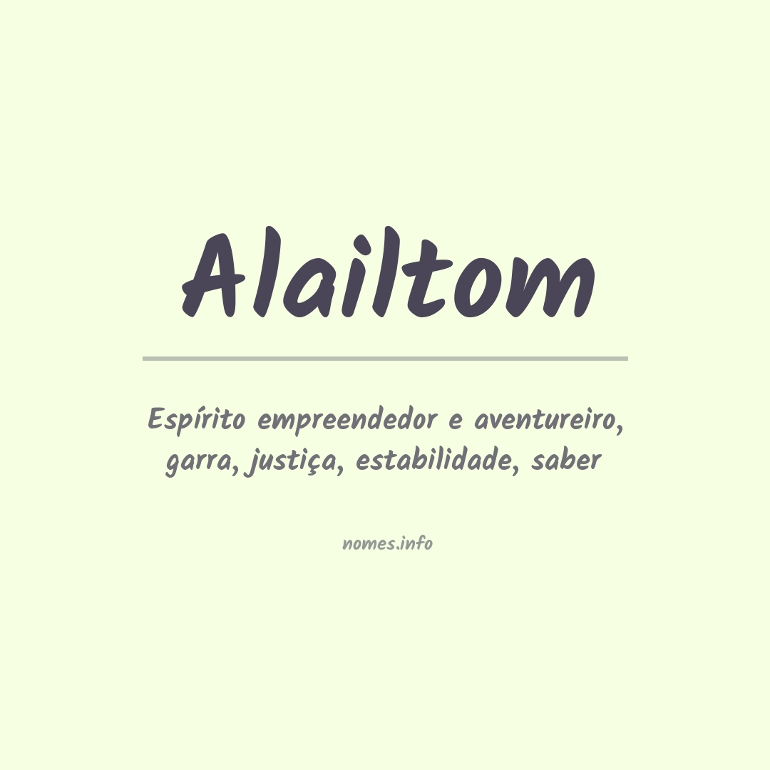 Significado do nome Alailtom