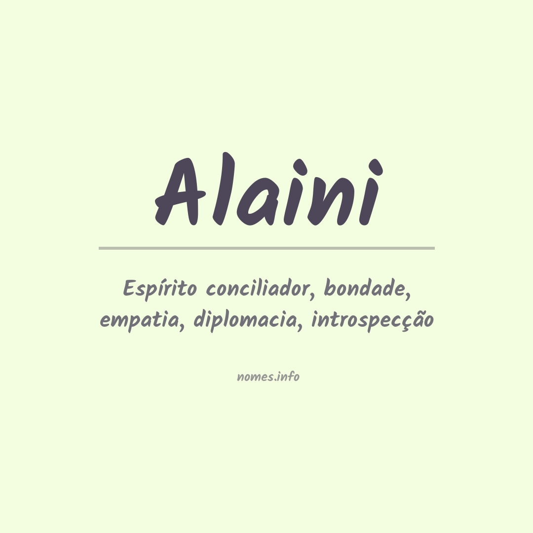 Significado do nome Alaini