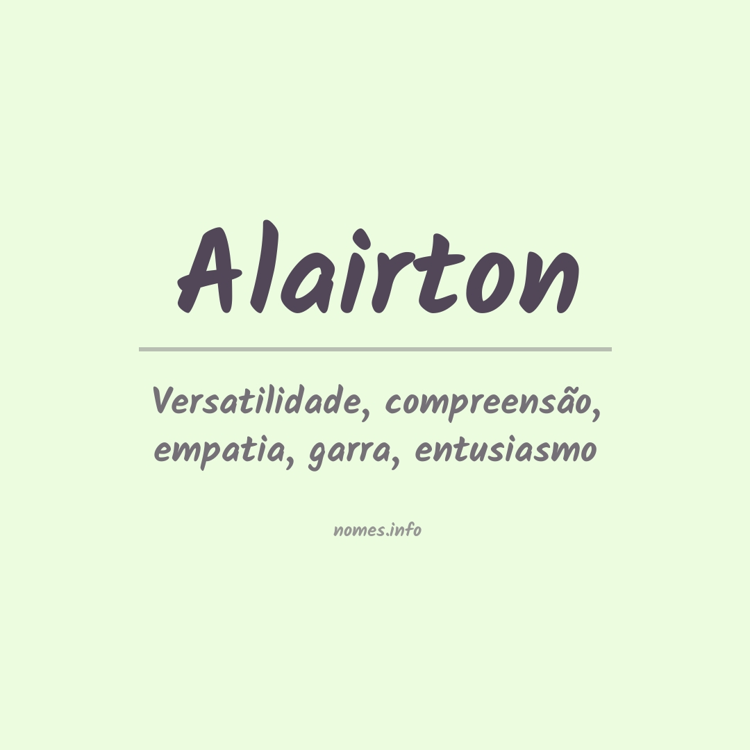 Significado do nome Alairton