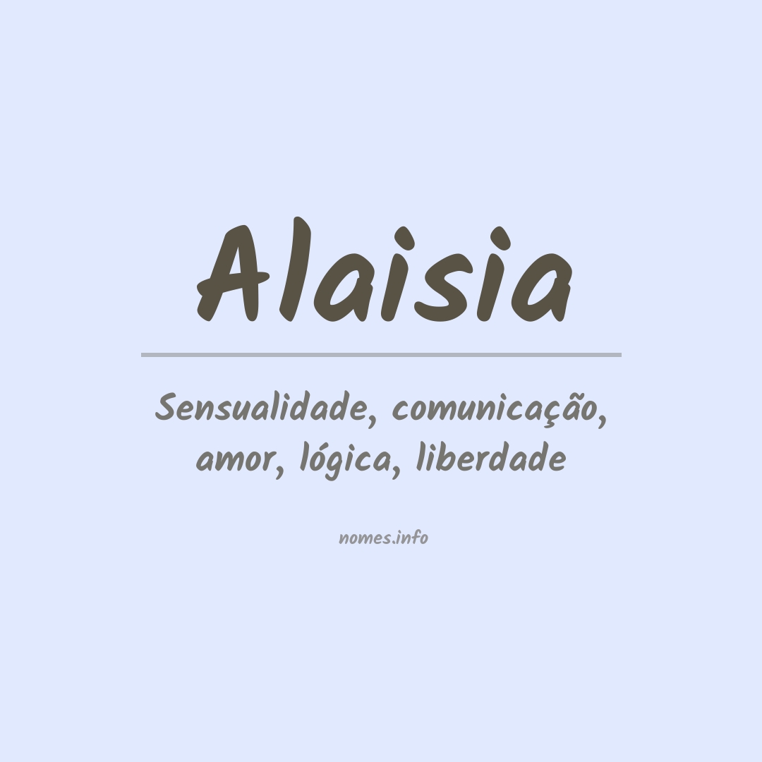 Significado do nome Alaisia