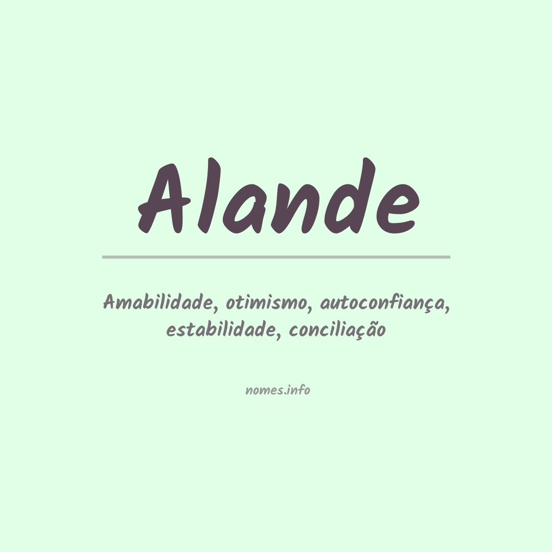 Significado do nome Alande