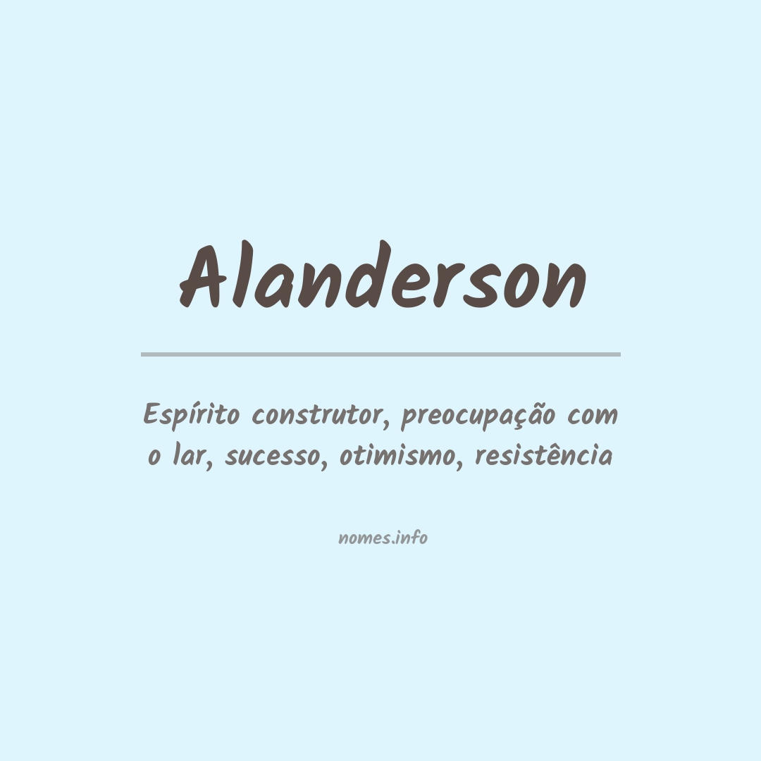 Significado do nome Alanderson