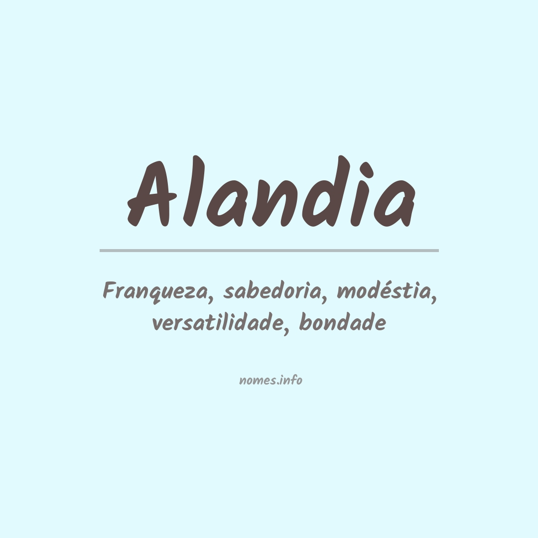 Significado do nome Alandia