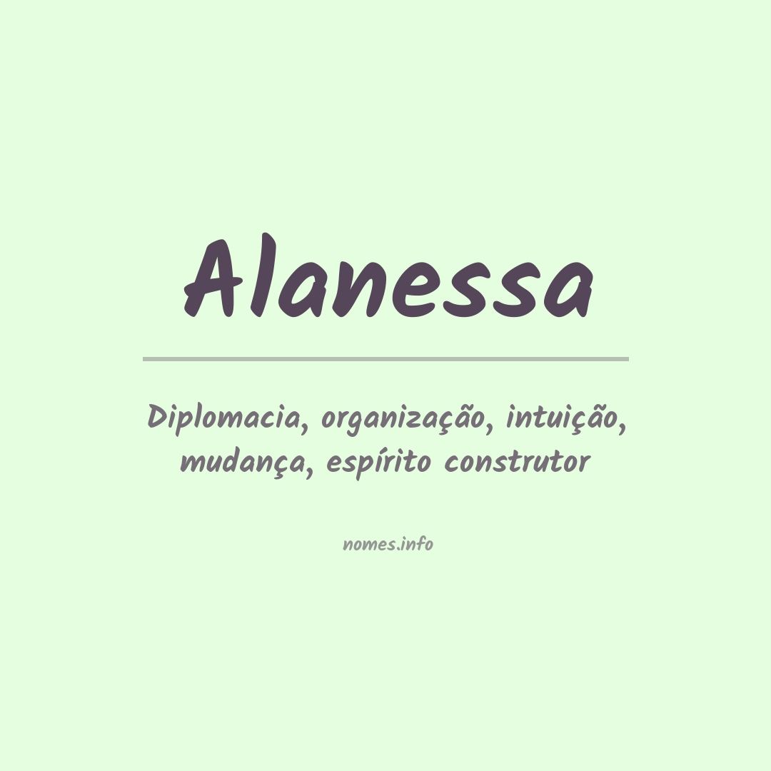 Significado do nome Alanessa Significado do nome Alanessa