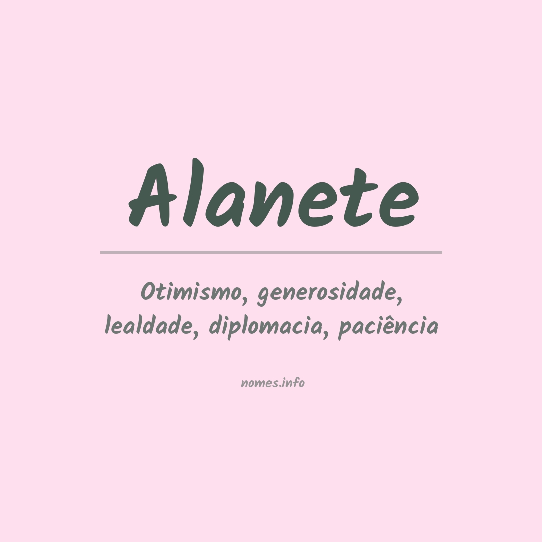 Significado do nome Alanete