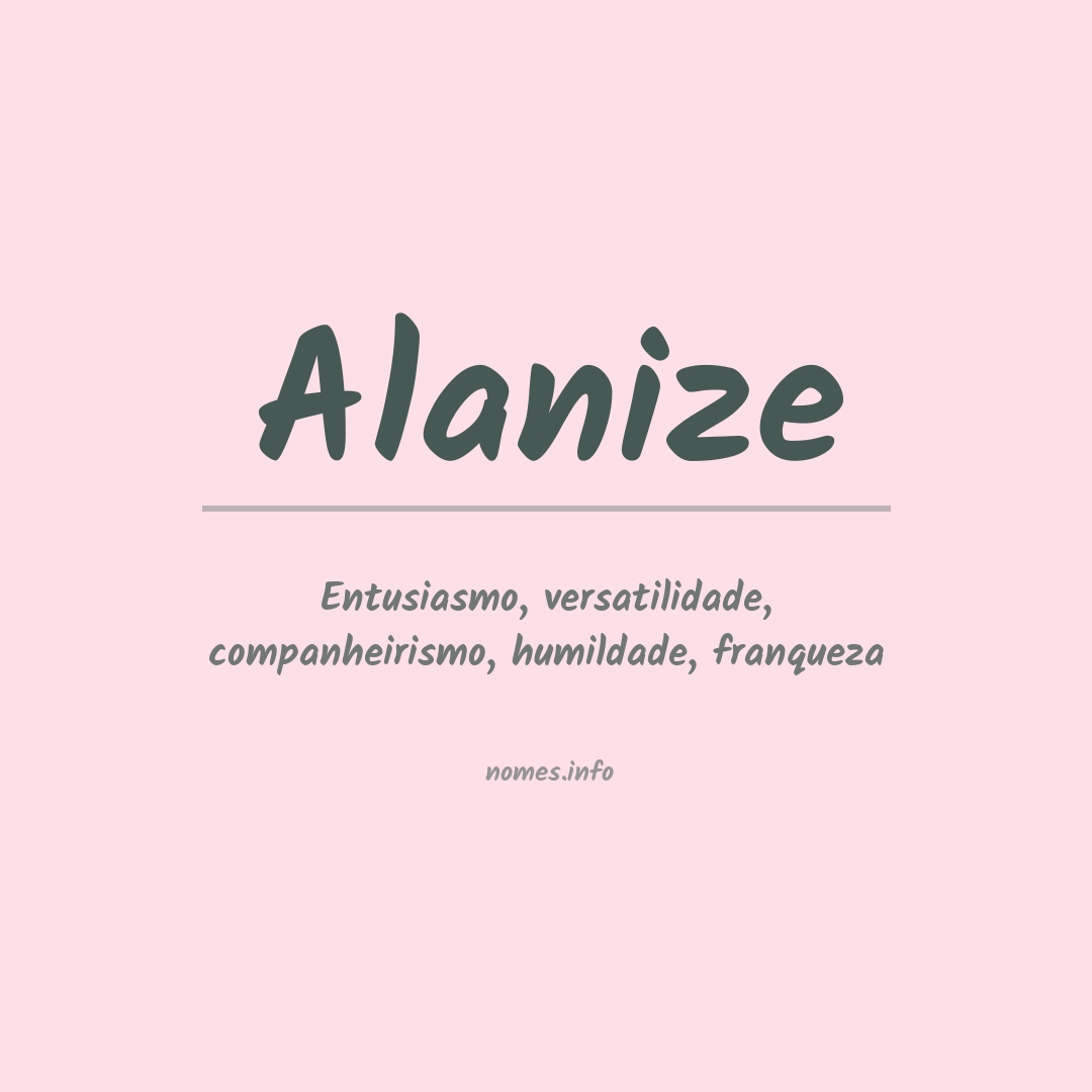 Significado do nome Alanize