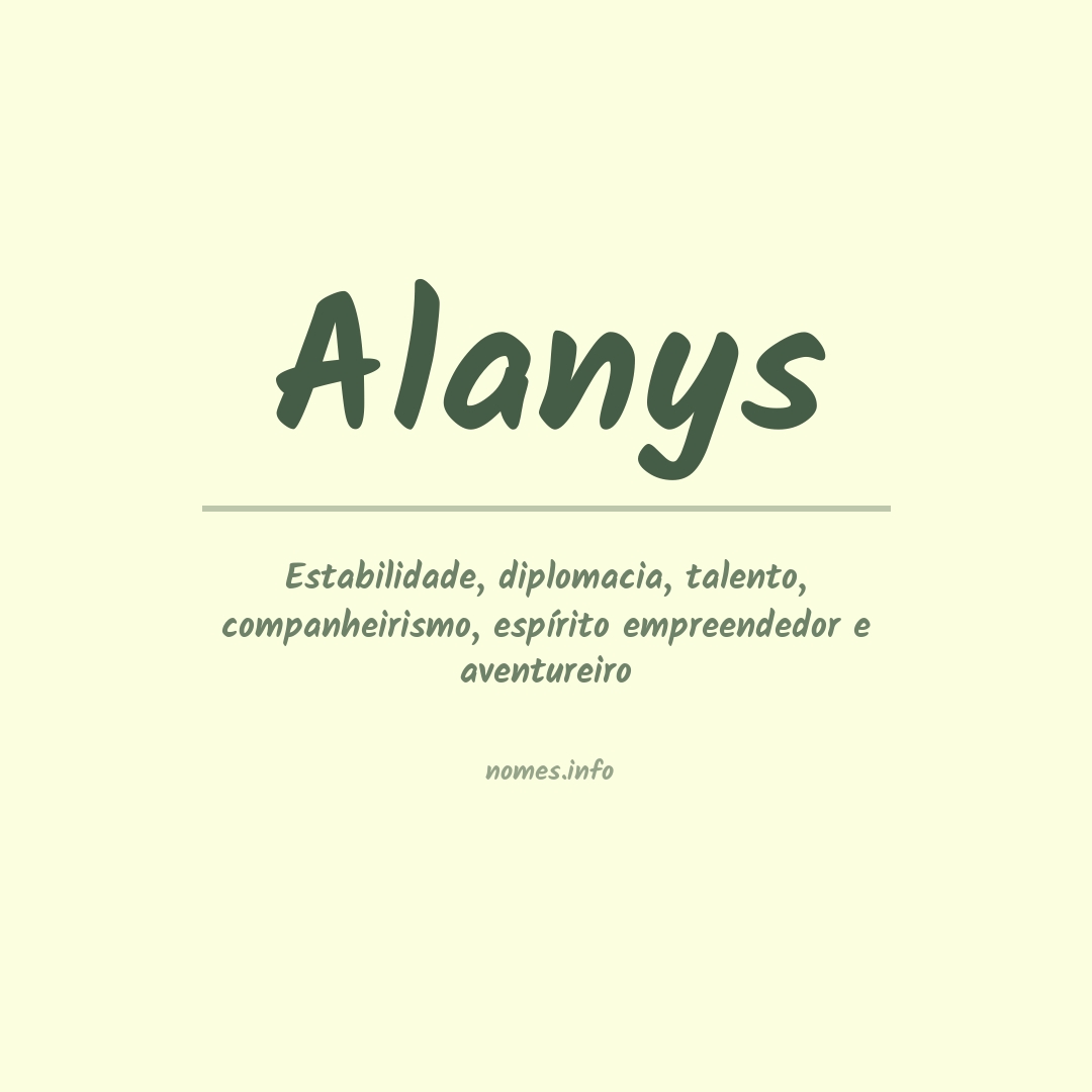 Significado do nome Alanys