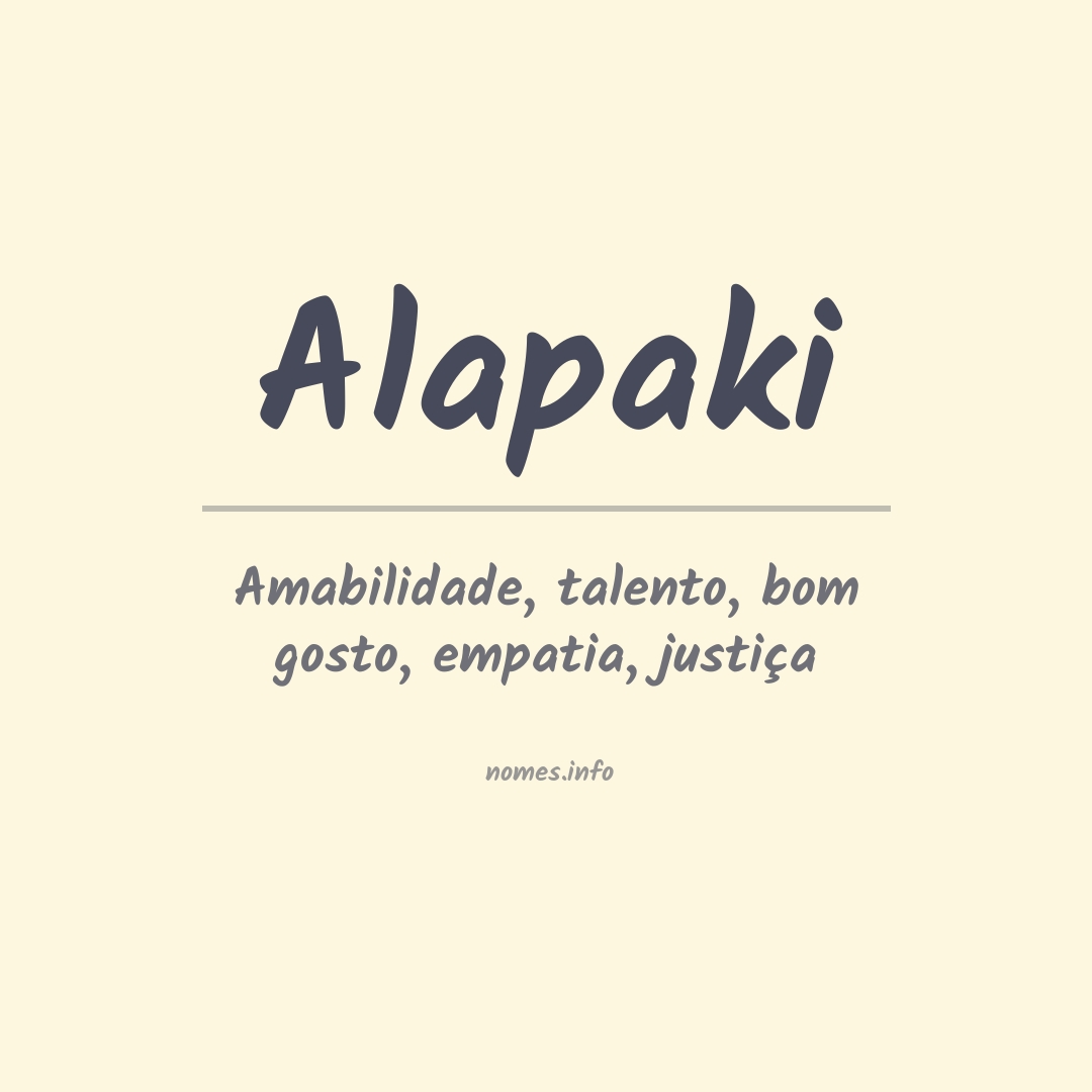Significado do nome Alapaki